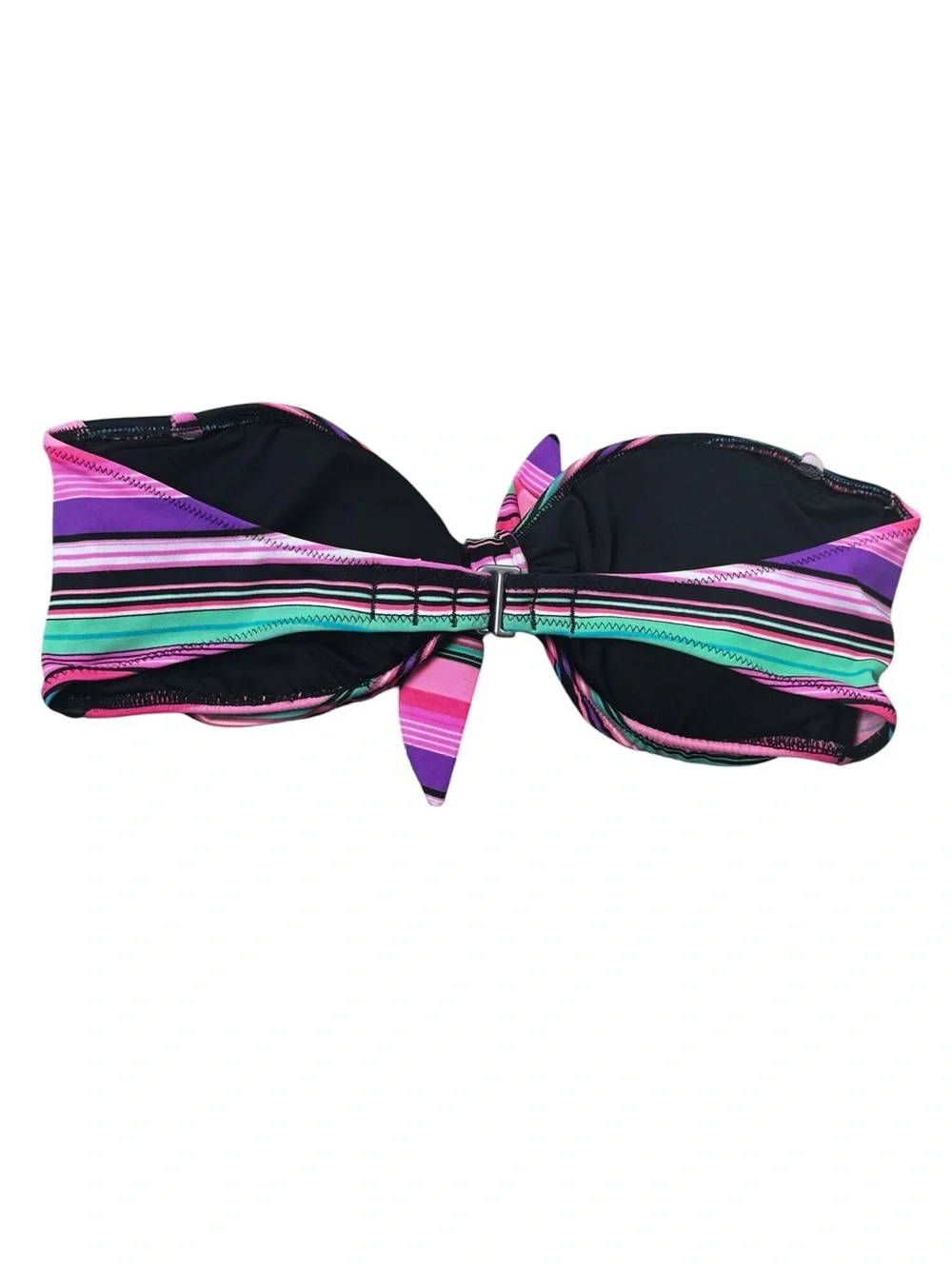 Victoria's Secret Multicolor Pink Purple Striped Bikini Set Top Small Bottom XS - Picture 3 of 10